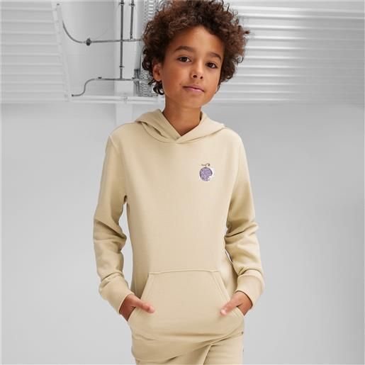 PUMA felpa con cappuccio PUMA x one piece da bambini, beige/altro