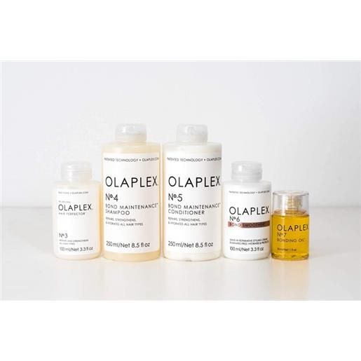 Olaplex n°3+n°4+n°5+n°6+n°7 100+250+250+100+30ml - kit ricostruttivo capelli normali a danneggiati