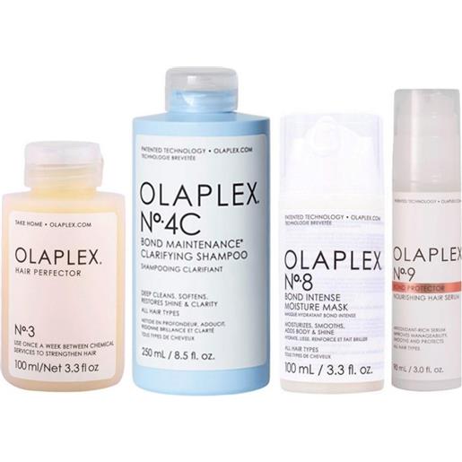 Olaplex kit n°3-n°4c-n°8-n°9 100+250+100+90ml - kit ristrutturante capelli danneggiati