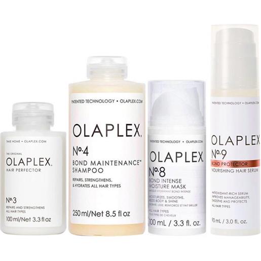 Olaplex kit n°3-n°4-n°8-n°9 100+250+100+90ml - kit ristrutturante capelli danneggiati