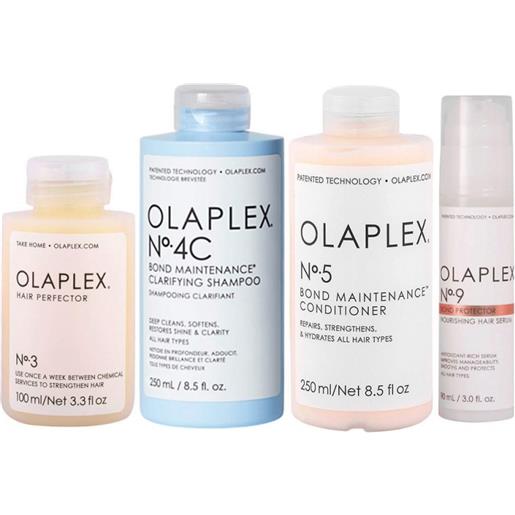 Olaplex kit n°3-n°4c-n°5-n°9 100+250+250+90ml - kit ristrutturante capelli danneggiati