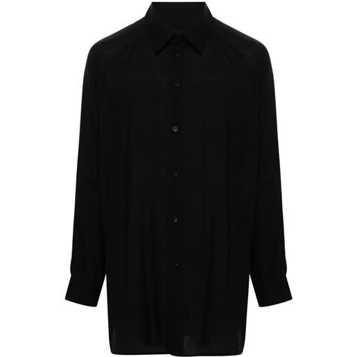 Yohji Yamamoto camicia lunga - nero