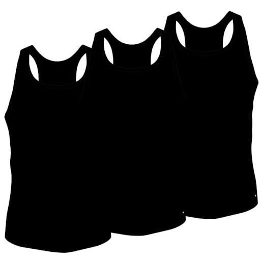 Tommy Hilfiger canotte uomo confezione da 3 in cotone, nero (black/black/black), s