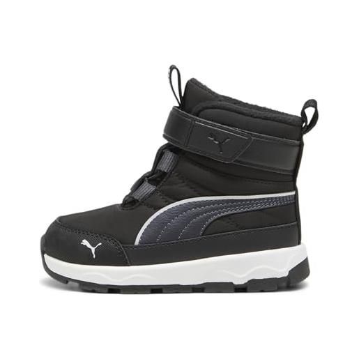 PUMA evolve boot ac+ inf, scarpe da ginnastica unisex-bimbi 0-24, black-strong gray white, 20 eu