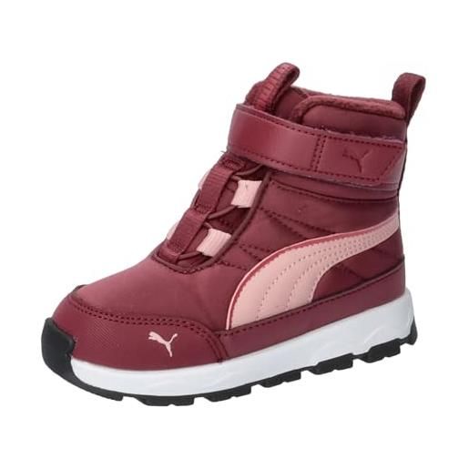 PUMA evolve boot ac+ inf, scarpe da ginnastica unisex-bimbi 0-24, dark jasper-future pink-astro red, 20 eu