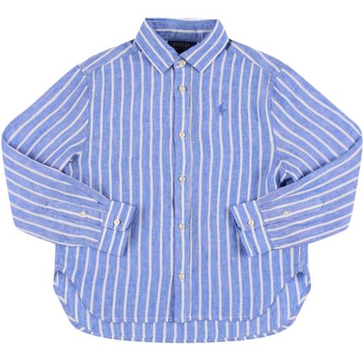 RALPH LAUREN camicia in lino / ricamo logo