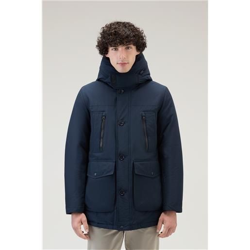 Woolrich parka uomo melton blue