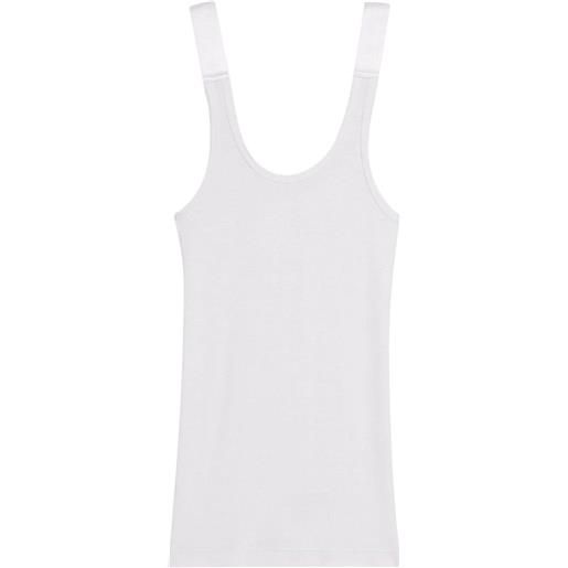 Helmut Lang top a coste - bianco