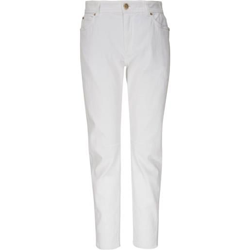 Brunello Cucinelli jeans slim a vita media - bianco