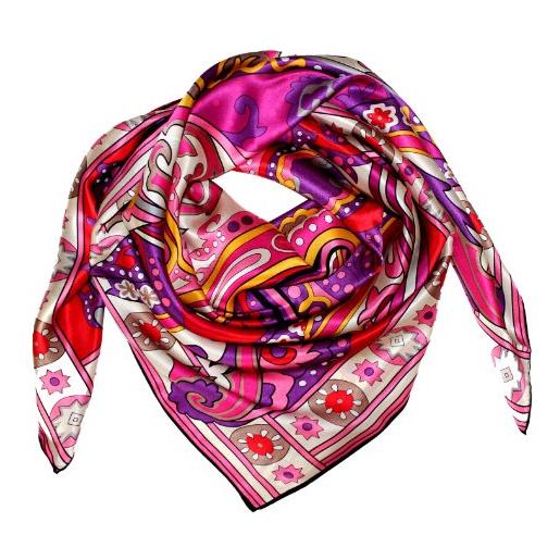 LORENZO CANA lusso sciarpa di seta aufwaendig bedruckt panno 100% seta 110 x 110 cm colori armoniosi signora sciarpa, panno