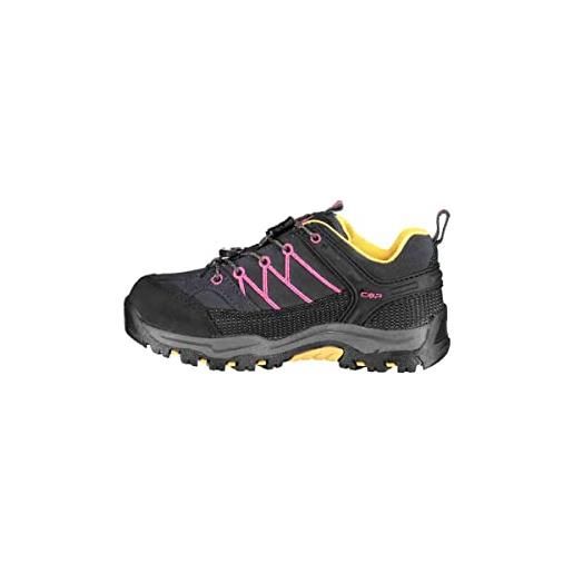 CMP kids rigel low trekking shoes wp, scarpe da trekking unisex - bambini e ragazzi, antracite-bouganville, 33 eu