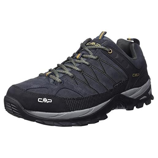CMP rigel low trekking shoes wp, scarpe da trekking uomo, blue ink-yellow fluo, 40 eu