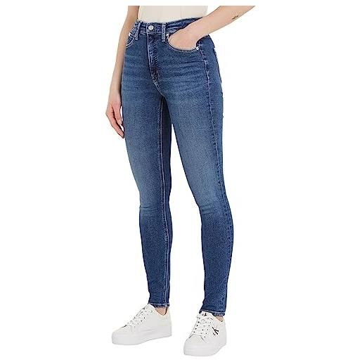 Calvin Klein Jeans jeans donna high rise skinny fit, blu (denim medium), 33w / 34l