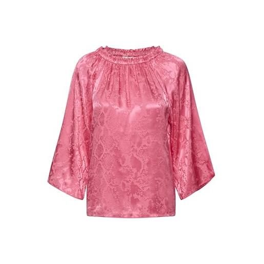 InWear camicia da donna con scollo rotondo regolare in raso a 3/4 maniche stampate, rosa passione, 40