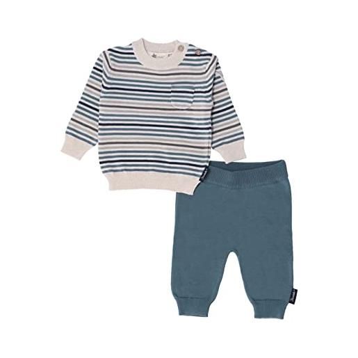 Sterntaler set maglia e pantaloni asinello emmi gots pigiamino per bambino e neonato, grigio/blu, 6 mesi bimbo