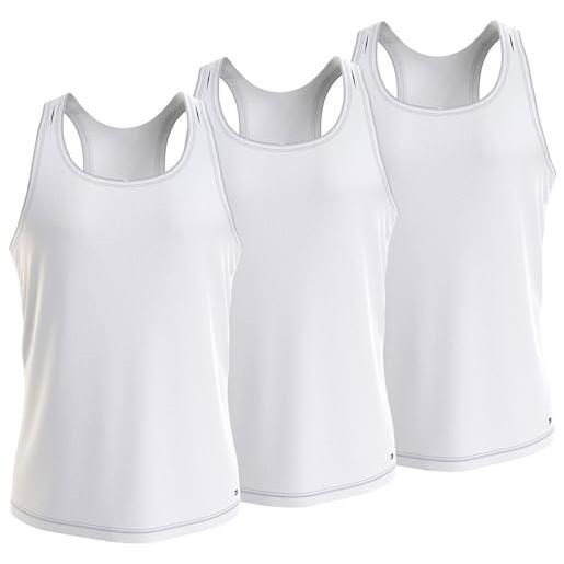 Tommy Hilfiger 3p tank top um0um03179 magliette a maniche corte, bianco (white/white/white), xl uomo