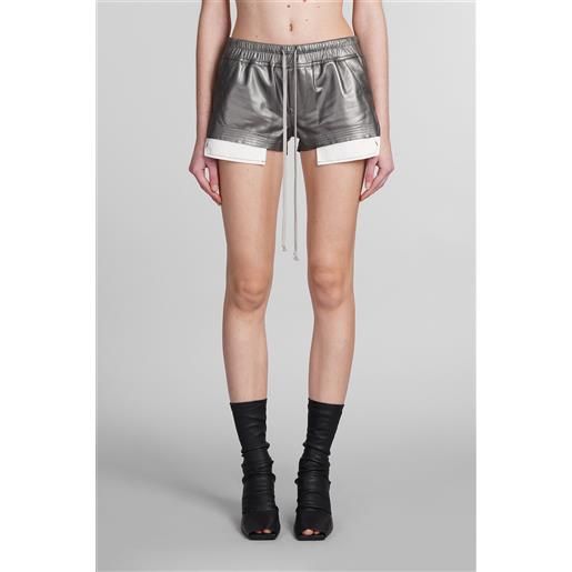 Rick Owens shorts fog boxers in pelle argento