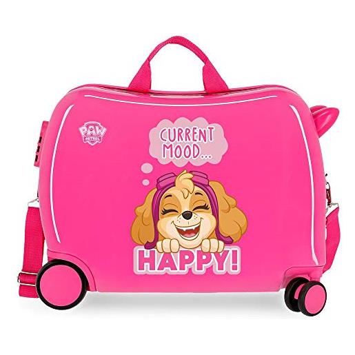 La Patrulla Canina playful valigia per bambini rosa 50x39x20 cms rigida abs chiusura a combinazione numerica 38l 2,1kgs 4 ruote bagaglio a mano