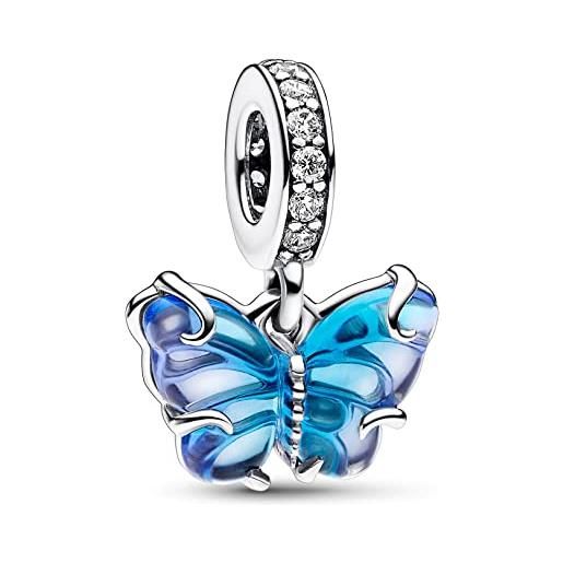 Pandora. Charm ciondolo farfalla blu 792698c01. , argento sterling
