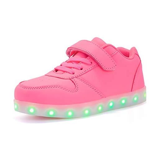 Kimily-UK led scarpe sportive per bambini ragazze e ragazzi 7 colori usb carica lampeggiante luminosi running sneakers con luci traspirante basso ultraleggero baskets shoes per compleanno regalo