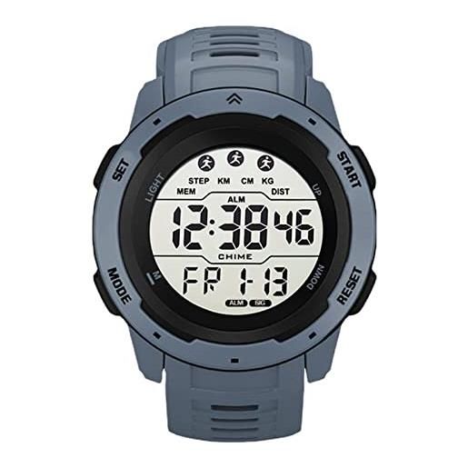 Alomejor orologio sportivo digitale orologio da corsa sportivo da uomo con cronometraggio luminoso multifunzionale impermeabile(grigio)