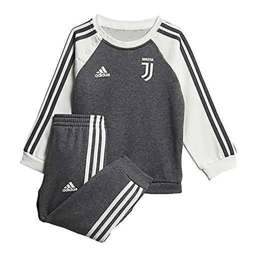 adidas juventus 3 stripes, tuta da calcio unisex bambini, dgreyh/cwhite, 6-9m