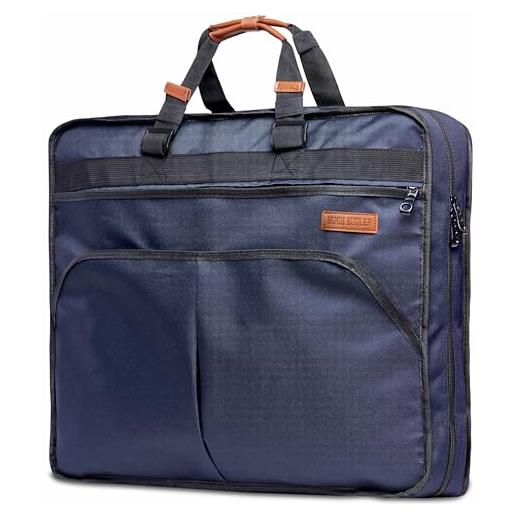 HUGH BUTLER borsa porta abiti e borsa da lavoro per viaggi d'affari | armadio pieghevole con gancio e tasca porta scarpe| blu navy