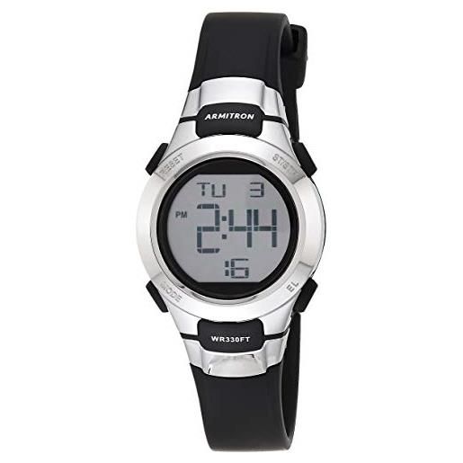 Armitron sport orologio da donna con cronografo digitale e cinturino in resina, 45/7012blk