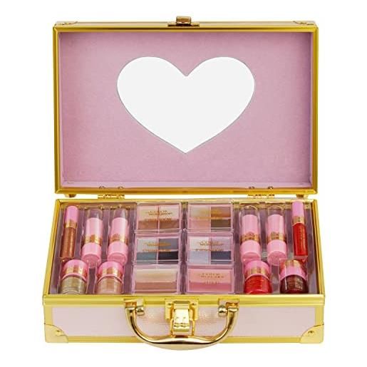 Markwins sweetheart train case - the color workshop - un kit di trucco professionale completo in una valigetta fashion da portare sempre con te