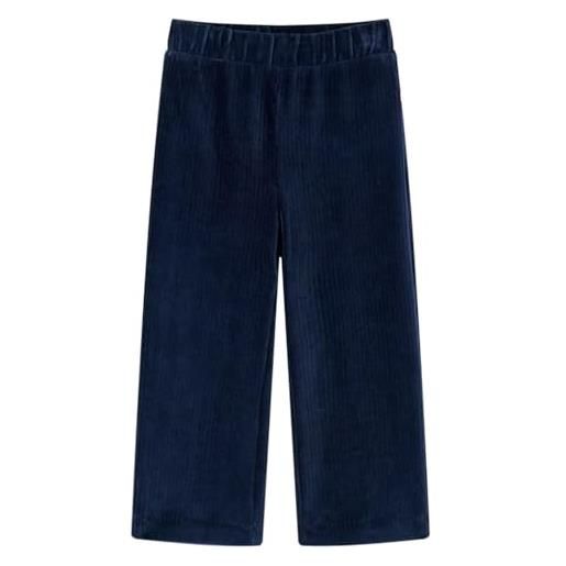 vidaXL pantaloni da bambino in velluto a coste blu marino 140