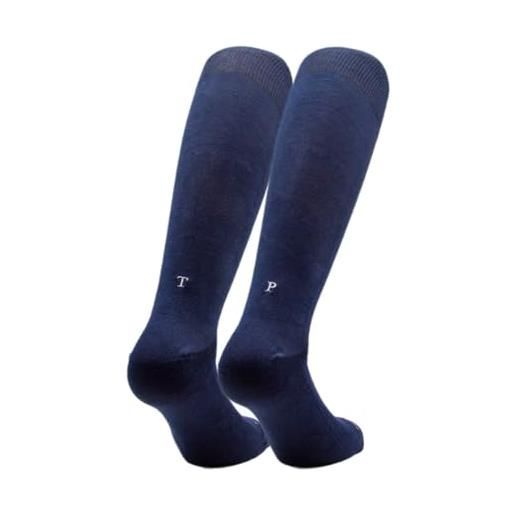INDIVIDUAL SOCKS calze blu uomo iniziali grigie - cotone stretch - taglia 40/45