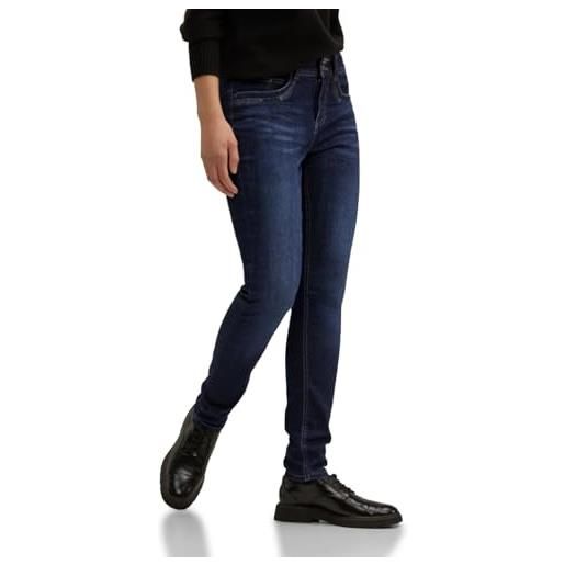 Street One a376968 jeans slim e high, dark indigo used, 31w x 30l donna