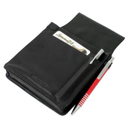 Ledershop24 portafoglio, in pelle, robusto e moderno- nero kellnertasche schwarz