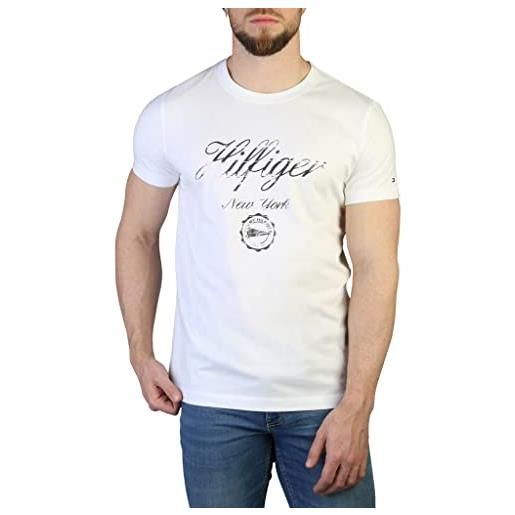 Tommy Hilfiger faded script print tee, magliette s/s, uomo, white, l