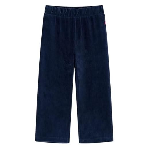 vidaXL pantaloni da bambino in velluto a coste blu marino 140