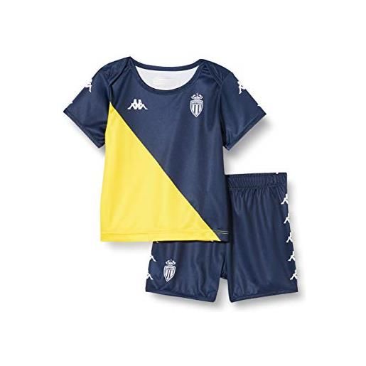Kappa kombat baby kit away as mónaco set per bambini bambini unisex blu/giallo