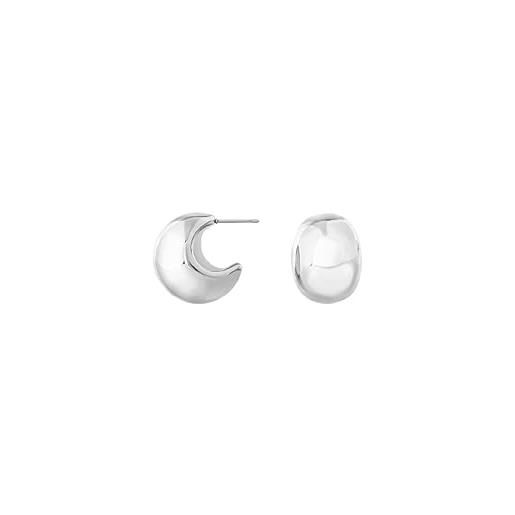 Breil gioiello collezione hoop, orecchini da donna in acciaio colore argento misura unica con senza pietre - tj3528