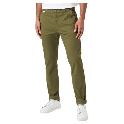 Tommy Jeans chinos uomo austin elasticizzati, verde (drab olive green), 30w / 32l