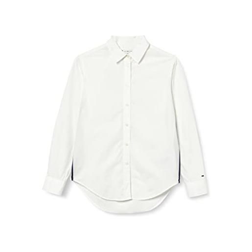 Tommy Hilfiger cotton n relaxed monica ls ww0ww35709 camicie casual, bianco (th optic white), 40 donna