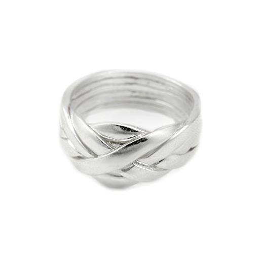 Windalf puzzle zano 9 mm 6 pezzi puzzle gioielli bohemia anello di fidanzamento in argento sterling 925, argento, senza gemme