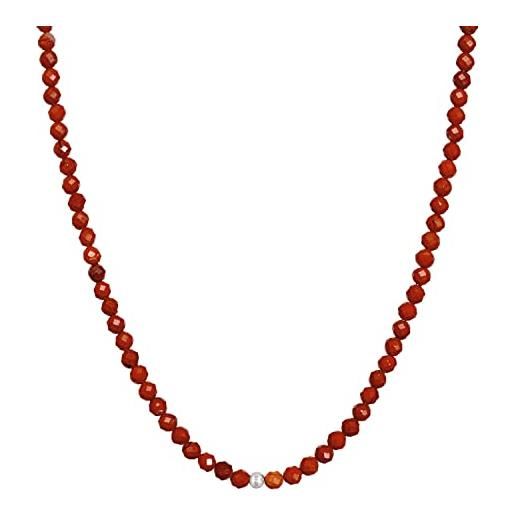 BERGERLIN collana di diaspro rosso - catena rossa - argento - xs-s