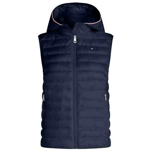 Tommy Hilfiger lw padded global stripe vest ww0ww42051 gilet, nero (black), m donna