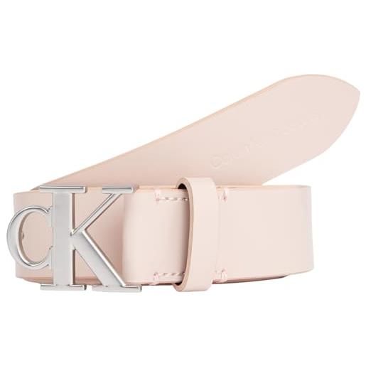 Calvin Klein Jeans round mono pl lthr belt 30mm k60k611490 cinture, rosa (pale conch), 110 donna
