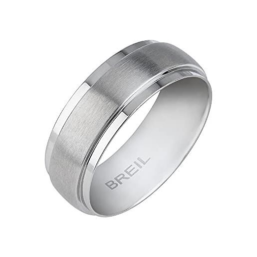 Breil gioiello collezione joint, anello da uomo in acciaio colore silver misura 25 - tj3031