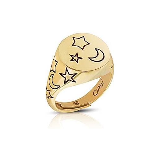 Ops Objects anello chevalièr in donna argento 925, oro-