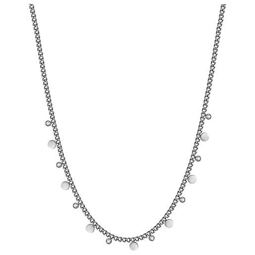 Luca Barra collana da donna collana in acciaio con elementi e cristalli bianchi. Lunghezza: 38 + 5 cm. La referenza è ck1740