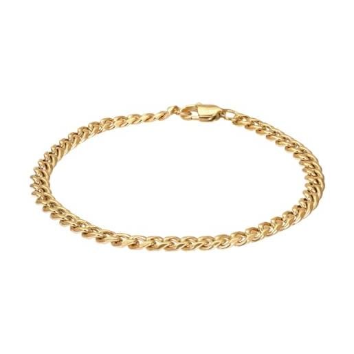 iXXXi men bracciale in acciaio inox flat chain gold | 22 cm, l, acciaio inossidabile, nessuna pietra preziosa