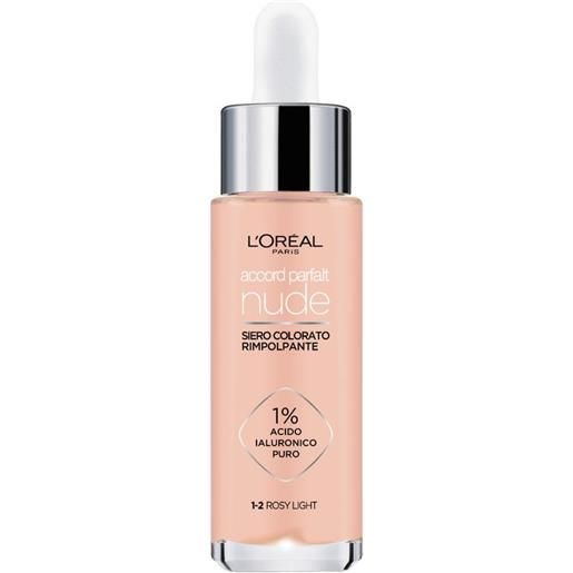 L'Oréal accord parfait nude - siero colorato rimpolpante 1-2 - rosy light