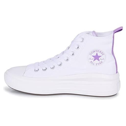 CONVERSE chuck taylor all star move platform, sneaker uomo, white/pixel purple/white, 37 eu