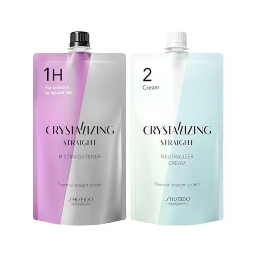 Shiseido professional capelli rebonding cristallizzandosi raddrizzatore dei capelli (h1) + neutralising emulsione (2) per resistente ai capelli naturali
